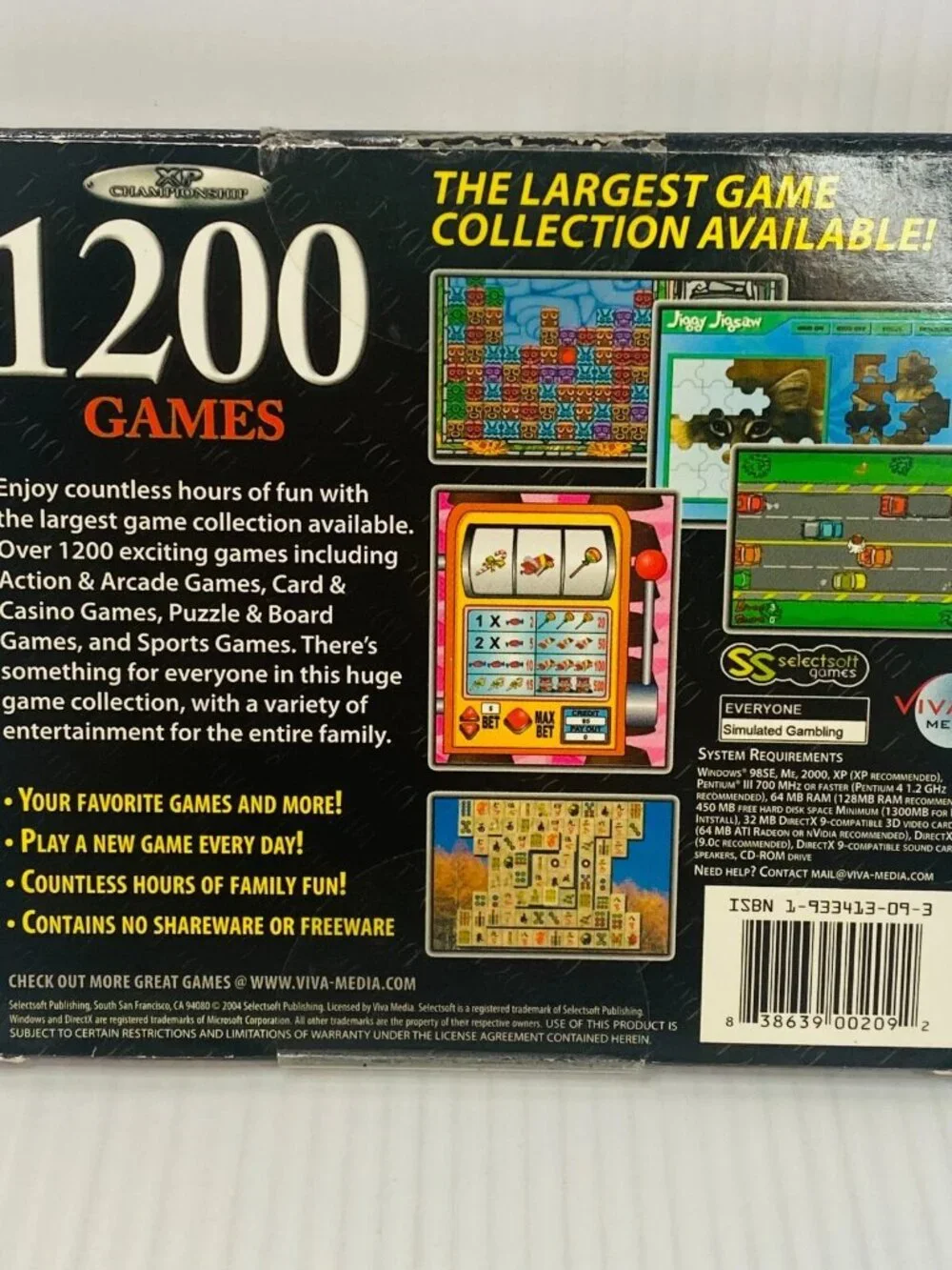 1200 Games Viva Media 2 Disc Set for PC Sports Action Board Arcade Casino Puzzle